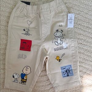 GAP Kids Cream Peanuts Graphic Pull-On Pants